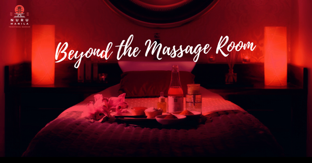An image of a complete set Nuru massage room